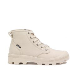 Buty trekkingowe na sznurówki z bawełny organicznej TENERE CVS UNISEX beżowe. Brązowe buty trekkingowe AIGLE, z bawełny, bez zapięcia. Za 461.75 zł.