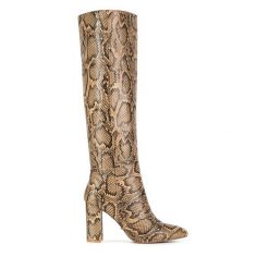Kozaki MEXX. Brązowe kozaki Mexx, bez wzorów, bez obcasa, na słupku, bez zapięcia. Za 314.99 zł.