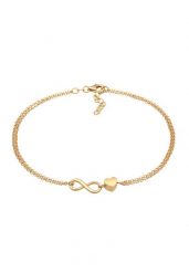 Elli Damska bransoletka na kostkę serce nieskończoność symbol miłości basic w srebrze próby 925 Sterling Silver Bransoletki na nogę 1 ct Damski. Szare bransoletki Elli, srebrne. Za 293.99 zł.