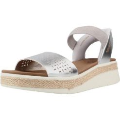 Sandały SKECHERS BOBS SUN RAY STEP ASIDE Srebrny. Szare sandały Skechers, bez wzorów, z syntetyku, bez obcasa, bez zapięcia. Za 255.99 zł.