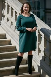 Sukienka Klara w kolorze ciepłego bałtyku XXL OVERSIZE WIOSNA. Sukienki Moda Size Plus Iwanek, s, bez wzorów, z bawełny, eleganckie, bez kołnierzyka, bez ramiączek, mini, oversize. W wyprzedaży za 149.90 zł.