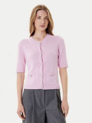 Morgan Kardigan 252-MADERE Różowy Regular Fit. Czerwone swetry Morgan, xl, bez wzorów, z bawełny, bez ramiączek. Za 199.99 zł.