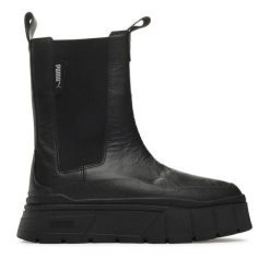 Botki Puma. Czarne botki Puma, bez wzorów, bez obcasa, na płaskiej podeszwie, bez zapięcia. Za 369.99 zł.