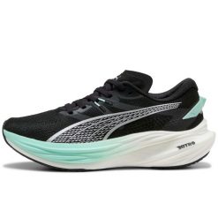 Damskie buty do biegania Puma Deviate Nitro 3. Czarne buty do biegania Puma, bez wzorów, bez zapięcia, do biegania. W wyprzedaży za 651.50 zł.