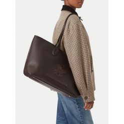 Torebka Beverly Hills Polo Club. Brązowe shopper bag Beverly Hills Polo Club, bez wzorów, bez dodatków. Za 229.99 zł.