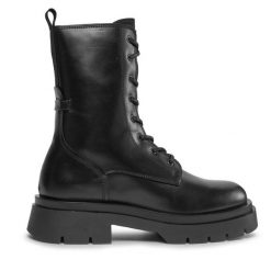 Botki Gant. Czarne botki Gant, bez wzorów, bez obcasa, na płaskiej podeszwie, bez zapięcia. Za 799.99 zł.