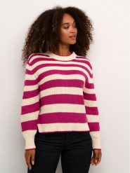 Cream Sweter Crmuka Knitted 10611880 Różowy Straight Fit. Czerwone swetry Cream, xl, bez wzorów, z bawełny, bez ramiączek. Za 249.99 zł.