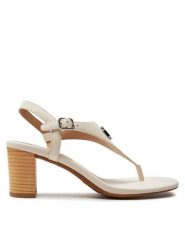 Lauren Ralph Lauren Sandały 802935564002 Biały. Białe sandały Lauren Ralph Lauren, bez wzorów, ze skóry, bez obcasa, na słupku, bez zapięcia. Za 789.99 zł.