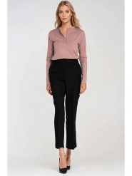 Nife Spodnie w kolorze czarnym rozmiar: 36. Czarne spodnie materiałowe Nife, bez wzorów, z materiału, z podwyższonym stanem. Za 148.26 zł.