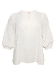 KAFFE curve Bluzka w kolorze kremowym rozmiar: 54. Brązowe bluzki KAFFE curve, bez wzorów, z bawełny, bez kołnierzyka, bez ramiączek. Za 60.88 zł.