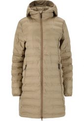 Długa lekka kurtka puchowa damska Whistler Froze. Brązowe kurtki WHISTLER, l, bez wzorów, z materiału, eleganckie, bez kaptura. Za 355.50 zł.