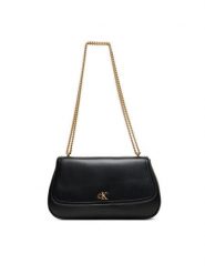 Calvin Klein Torebka Ck Convertible Chain Medium Bag LV04F3171G Czarny. Czarne kopertówki Calvin Klein, bez wzorów, ze skóry, wizytowe, bez dodatków. Za 419.99 zł.