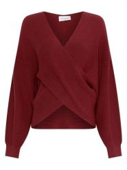 MOSS COPENHAGEN Sweter "Zinelle" w kolorze bordowym rozmiar: L/XL. Czerwone swetry Moss Copenhagen, l, bez wzorów, ze splotem, bez ramiączek. Za 166.10 zł.