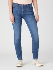 Wrangler Dżinsy "Hypnotic" - Skinny fit - w kolorze niebieskim rozmiar: W32/L30. Niebieskie jeansy Wrangler, l, z aplikacjami, z bawełny, klasyczne, z podwyższonym stanem. Za 256.95 zł.