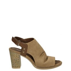 SANDAŁY NA SŁUPKU 1602573101 BROWN. Brązowe sandały Venezia, bez wzorów, ze skóry, bez obcasa, na słupku, bez zapięcia. Za 219.00 zł.