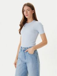 Calvin Klein T-Shirt LV044D246G Błękitny Slim Fit. Niebieskie t-shirty Calvin Klein, xs, bez wzorów, bez kołnierzyka, bez ramiączek. Za 289.99 zł.