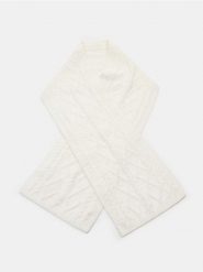Szalik ze wzorkiem - kremowy. Białe szaliki i kominy Sinsay, bez wzorów. Za 29.99 zł.