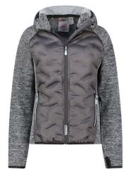 Geographical Norway Kurtka polarowa "Tagada" w kolorze czarno-szarym rozmiar: M. Czarne kurtki Geographical Norway, m, z aplikacjami, z materiału, bez kaptura. Za 172.78 zł.