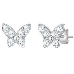 Glanzstücke München Kolczyki Motyl z Srebra Sterling w srebrze z Cyrkonia 1 ct Damski. Białe kolczyki Glanzstücke München, z cyrkonią, srebrne. Za 169.99 zł.