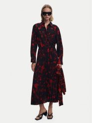 Desigual Sukienka koszulowa Plisado 25WWVW16 Czerwony Regular Fit. Czerwone sukienki Desigual, xs, bez wzorów, z syntetyku, bez kołnierzyka, bez ramiączek, koszulowe. Za 629.99 zł.