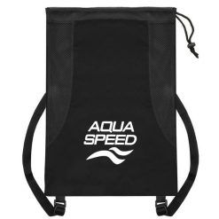 Worek na sprzęt plecak Aqua Speed Mesh Backpack. Czarne plecaki Aqua-Speed, bez wzorów, z meshu, bez dodatków. Za 39.99 zł.