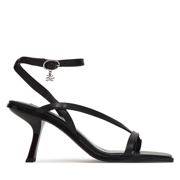 Sandały KARL LAGERFELD. Czarne sandały KARL LAGERFELD, bez wzorów, bez obcasa, na szpilce, bez zapięcia. Za 749.99 zł.