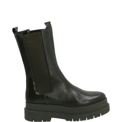 SZTYBLETY DAMSKIE H26 NAPL NER-VER. Botki Venezia, bez wzorów, ze skóry, bez obcasa, bez zapięcia. Za 249.00 zł.