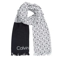 Szal Calvin Klein. Czarne szaliki i kominy Calvin Klein, bez wzorów. Za 219.99 zł.