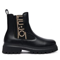 Botki Liu Jo. Czarne botki Liu Jo, bez wzorów, bez obcasa, na płaskiej podeszwie, bez zapięcia. Za 399.99 zł.