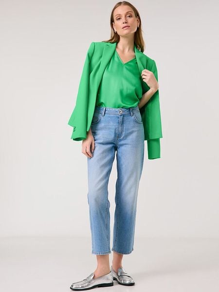 Gerry Weber Bluzka w kolorze zielonym rozmiar: 40. Zielone bluzki Gerry Weber, s, bez wzorów, z wiskozy, klasyczne, bez kołnierzyka, bez ramiączek. Za 105.88 zł.
