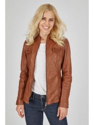 7eleven Skórzana kurtka w kolorze jasnobrązowym rozmiar: 36. Brązowe kurtki 7eleven, bez wzorów, ze skóry, bez kaptura. Za 434.99 zł.