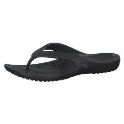 Lekkie klapki damskie Crocs Kadee Ii Flip W. Czarne klapki Crocs, bez wzorów, bez obcasa, bez zapięcia. Za 99.99 zł.
