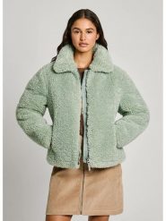 Pepe Jeans Kurtka pluszowa w kolorze jasnozielonym rozmiar: XS. Zielone kurtki Pepe Jeans, xs, bez wzorów, z jeansu, bez kaptura. Za 453.61 zł.