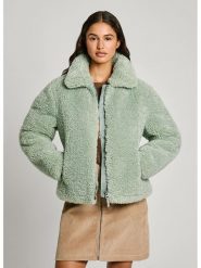 Pepe Jeans Kurtka pluszowa w kolorze jasnozielonym rozmiar: XL. Zielone kurtki Pepe Jeans, xl, bez wzorów, z jeansu, bez kaptura. Za 496.81 zł.