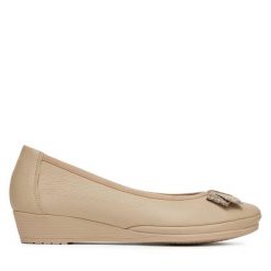 Baleriny Go Soft. Brązowe baleriny GO SOFT, bez wzorów, bez obcasa, bez zapięcia. Za 159.99 zł.