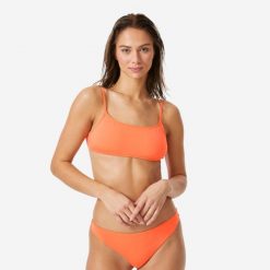Góra kostiumu kąpielowego damska Roxy Braletka. Brązowe bikini Roxy, bez wzorów, z tkaniny, sportowe. Za 79.99 zł.