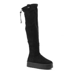 Czarne Kozaki Big Star Wysokie Obuwie Damskie. Czarne kozaki BIG STAR, na jesień, bez wzorów, z weluru, eleganckie, bez obcasa, bez zapięcia. Za 152.99 zł.