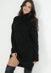 Czarna Sukienka Wełniana Oversize z Golfem Heire. Czarne sukienki Born2be, na co dzień, s, bez wzorów, z wełny, eleganckie, bez kołnierzyka, bez ramiączek, mini, kopertowe. W wyprzedaży za 152.99 zł.