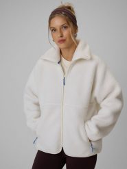 4F Polar sherpa loose ze stójką damski - biały XS. Białe bluzy z polaru 4f, xs, bez wzorów, z polaru, trekkingowe. Za 199.99 zł.