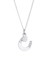 Elli Damski wisiorek podkowa z kryształami, srebro 925 Sterling Silver Naszyjniki 1 ct. Szare naszyjniki Elli, z materiału, srebrne. Za 293.99 zł.