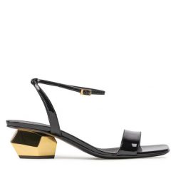 Sandały GIUSEPPE ZANOTTI. Czarne sandały GIUSEPPE ZANOTTI, bez wzorów, bez obcasa, na słupku, bez zapięcia. Za 2,079.00 zł.