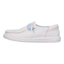 HeyDude Damskie Mokasyny Wendy Funk Friendship Lace. Białe mokasyny Hey dude, bez wzorów, z materiału. Za 229.00 zł.