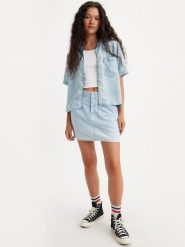 Levi's Spódnica dżinsowa w kolorze błękitnym rozmiar: W25. Niebieskie spódnice Levi's, na co dzień, s, bez wzorów, mini, proste. Za 107.95 zł.