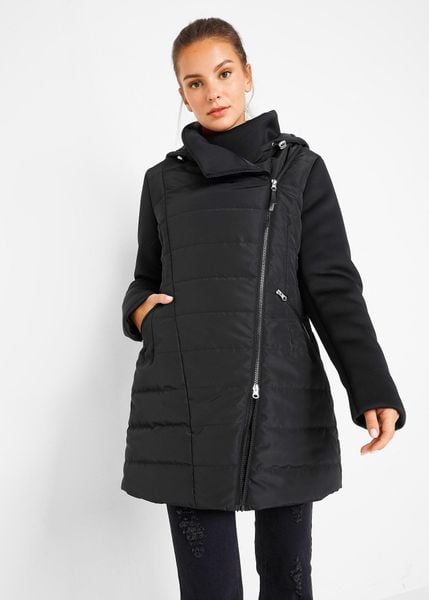 Kurtka pikowana. Czarne kurtki bonprix, bez wzorów, bez kaptura. Za 269.99 zł.