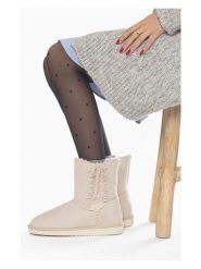 ISLAND BOOT Kozaki zimowe "Goldboro" w kolorze kremowym rozmiar: 36. Brązowe kozaki Island Boot, na zimę, bez wzorów, z materiału, eleganckie, bez obcasa, bez zapięcia. Za 127.35 zł.