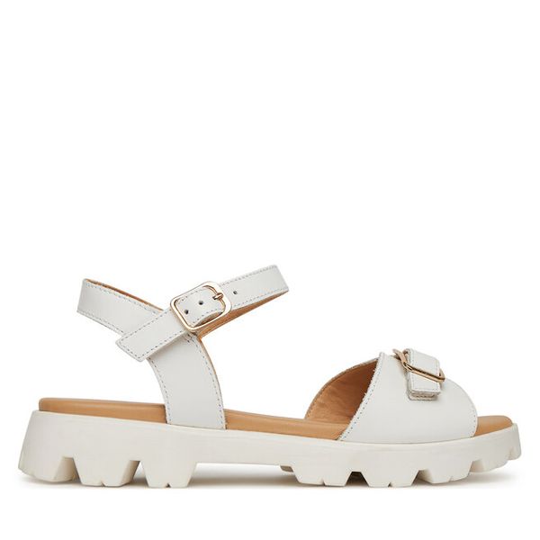 Sandały Lasocki. Białe sandały Lasocki, bez wzorów, bez obcasa, na płaskiej podeszwie, bez zapięcia. Za 149.99 zł.