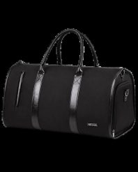 Elegancka torba na garnitur 2w1 WINGS BLACK. Czarne torby podróżne Wings, bez wzorów, z materiału, na ramię. Za 189.90 zł.