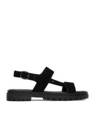 Lasocki Sandały CEO-WI34-3310-18650 Czarny. Czarne sandały Lasocki, bez wzorów, ze skóry, bez obcasa, na płaskiej podeszwie, bez zapięcia. Za 169.99 zł.