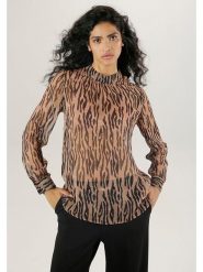 Aniston Bluzka w kolorze czarno-beżowym rozmiar: 48. Brązowe bluzki Aniston, bez wzorów, bez kołnierzyka, bez ramiączek. Za 65.23 zł.