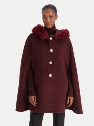 YES LONDON Płaszcz wełniany CD1223ECO Bordowy Regular Fit. Czerwone płaszcze YES LONDON, na zimę, bez wzorów, z syntetyku, bez kaptura. Za 2,179.00 zł.